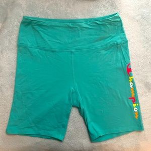 Champion spandex workout shorts turquoise